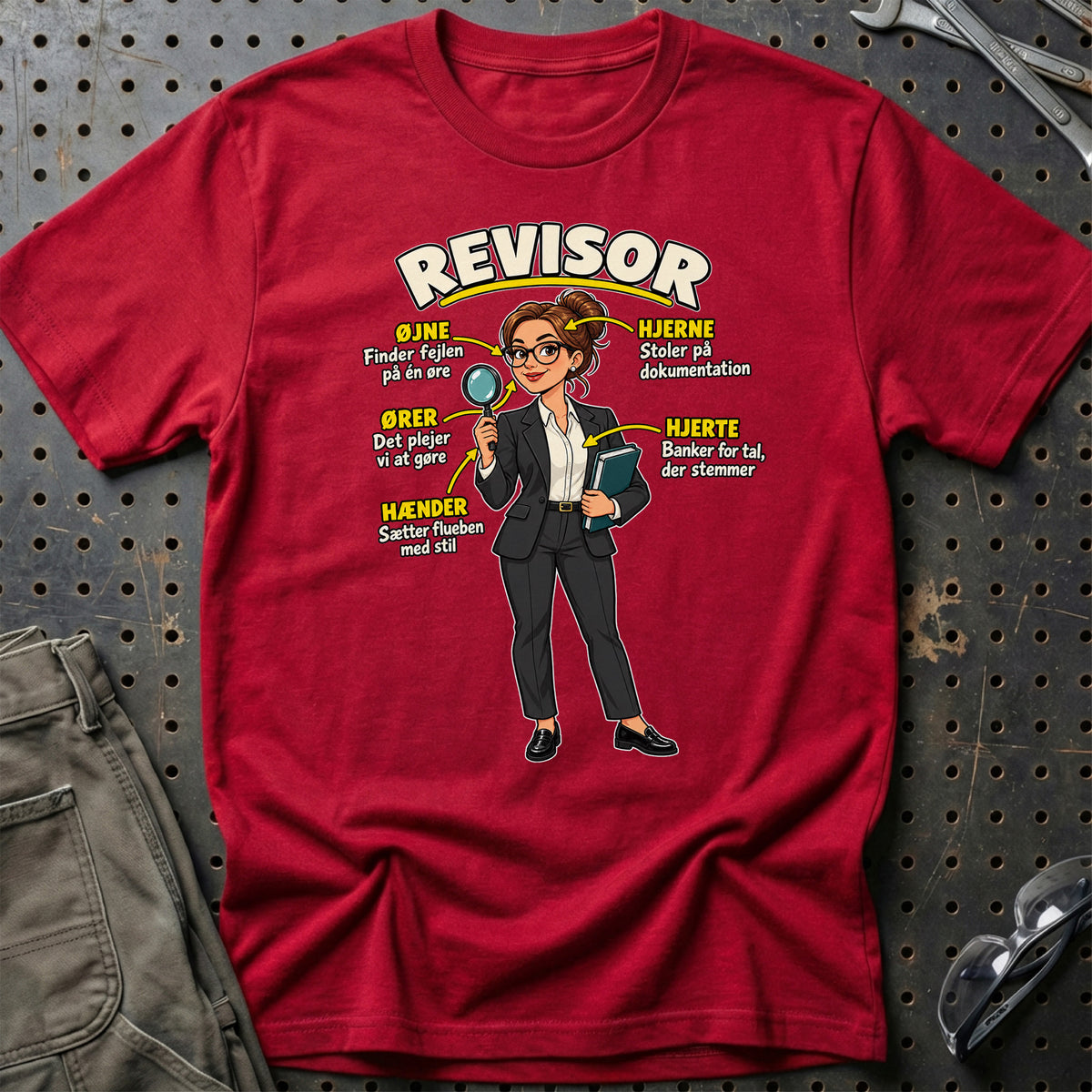 
Revisor – Anatomi – Kvindeligt motiv – Unisex T-Shirt – Rød
