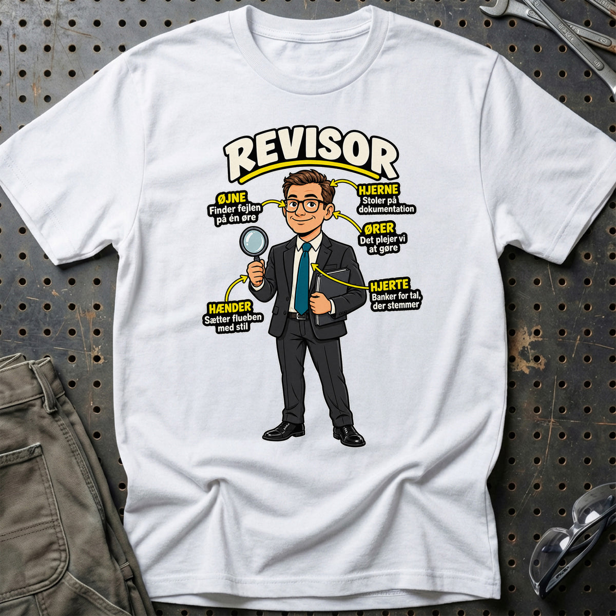 
Revisor – Anatomi – Mandligt motiv – Unisex T-Shirt – Hvid