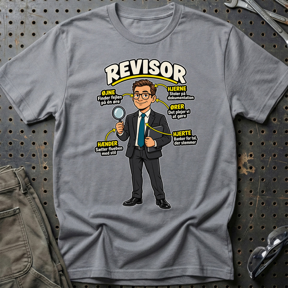 
Revisor – Anatomi – Mandligt motiv – Unisex T-Shirt – Grå Sport