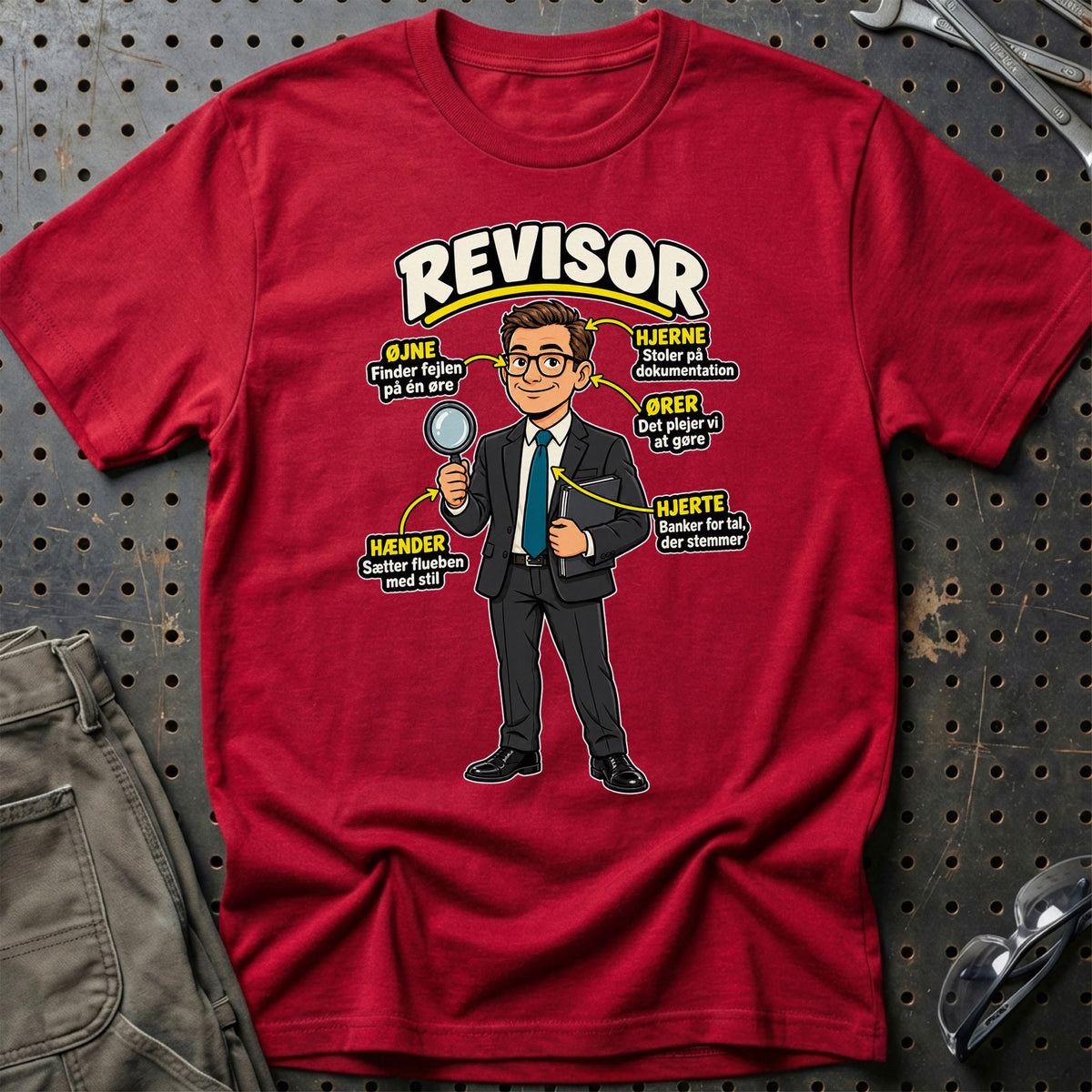 
Revisor – Anatomi – Mandligt motiv – Unisex T-Shirt – Rød