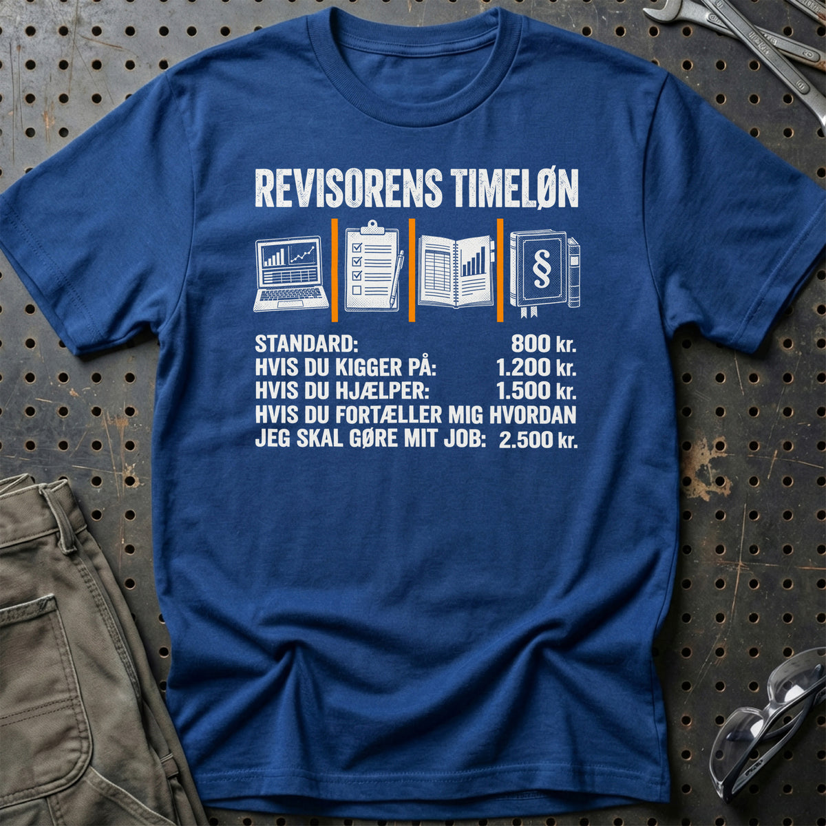 
Revisorens Timeløn – Unisex T-Shirt – Blå Royal