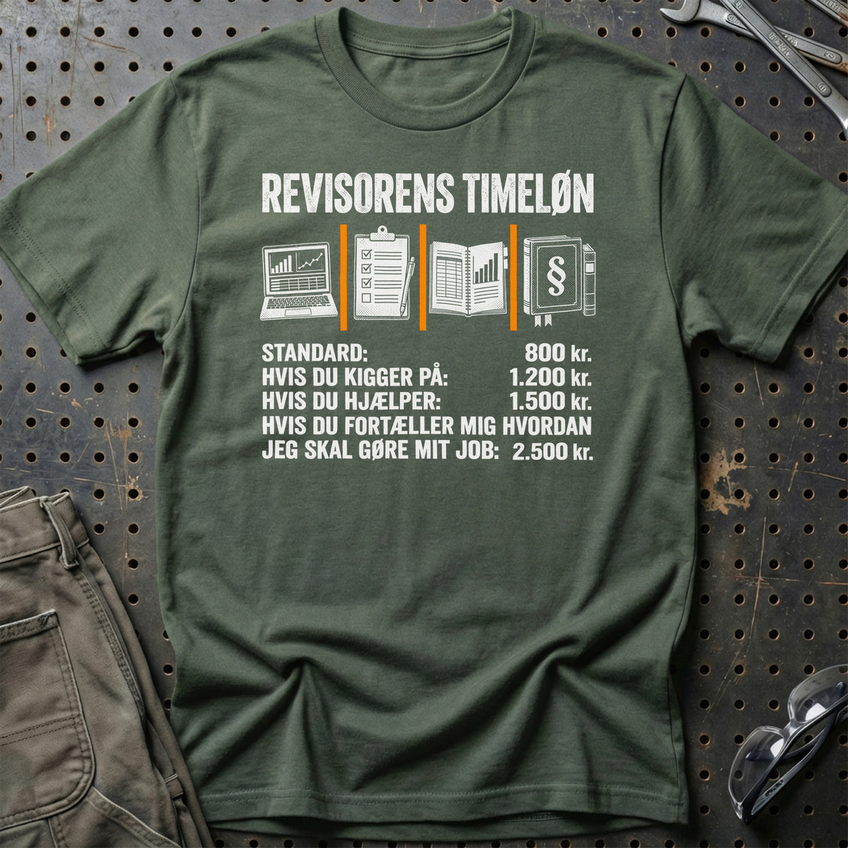 
Revisorens Timeløn – Unisex T-Shirt – Grøn Militær