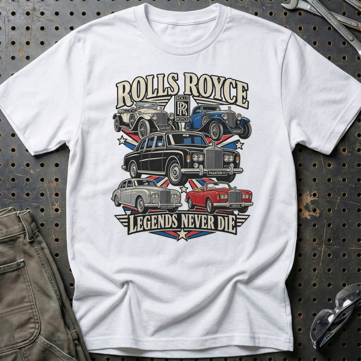 Rolls-Royce Legends Never Die T-Shirt – Hvid