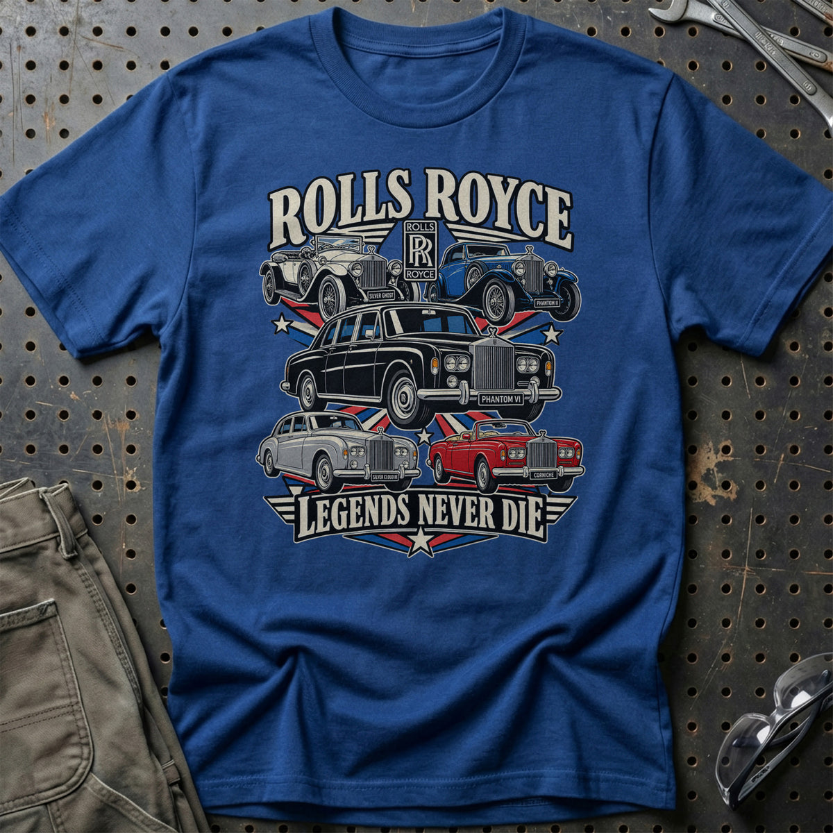 Rolls-Royce Legends Never Die T-Shirt – Blå Royal