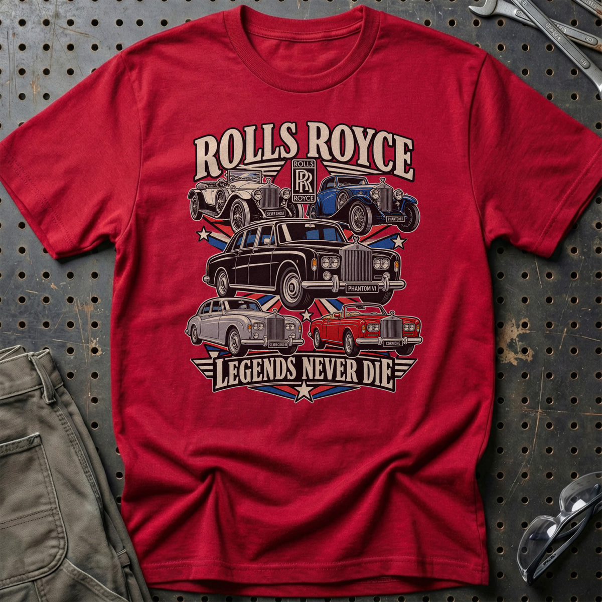 Rolls-Royce Legends Never Die T-Shirt – Rød