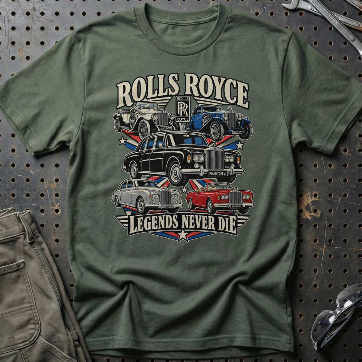 Rolls-Royce Legends Never Die T-Shirt – Grøn Militær