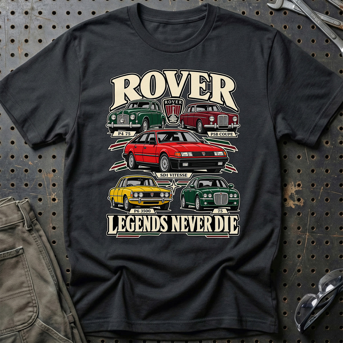 Rover Legends Never Die T-Shirt – Sort