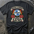 Sachs Rigtige Kvinder Kører – Roser og Flammer T-Shirt – Sort