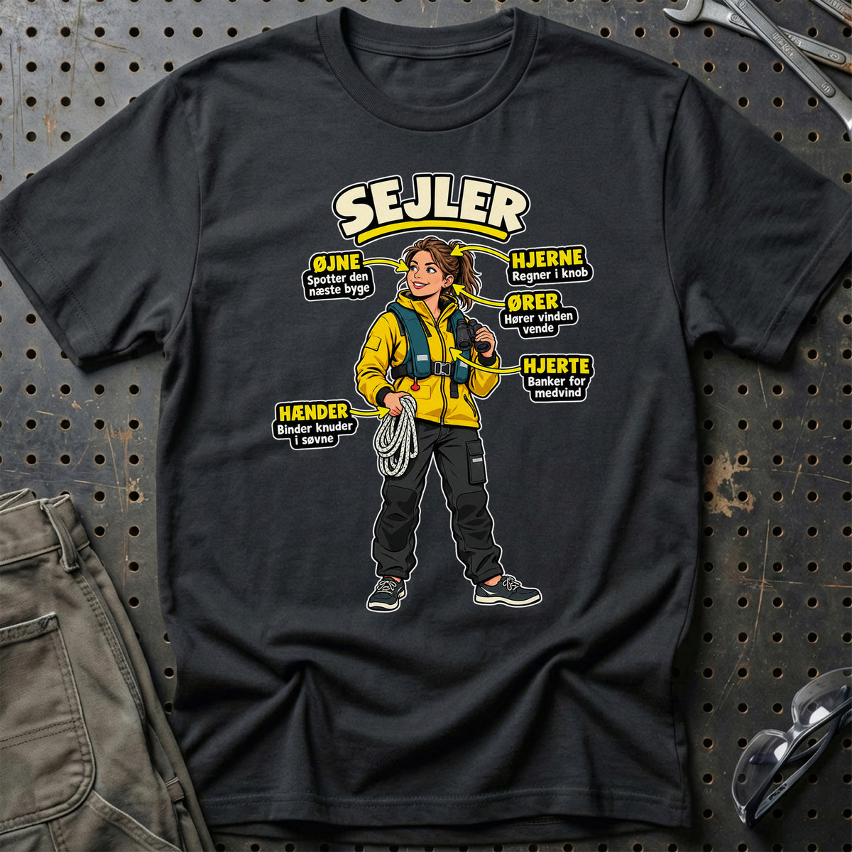 
Sejler – Anatomi – Kvinde – Unisex T-Shirt – Sort