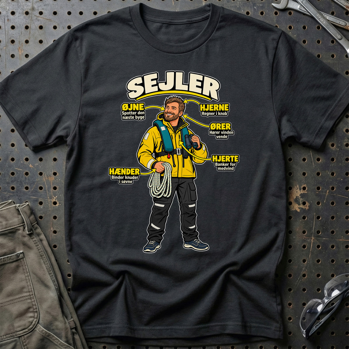 
Sejler – Anatomi – Mand – Unisex T-Shirt – Sort