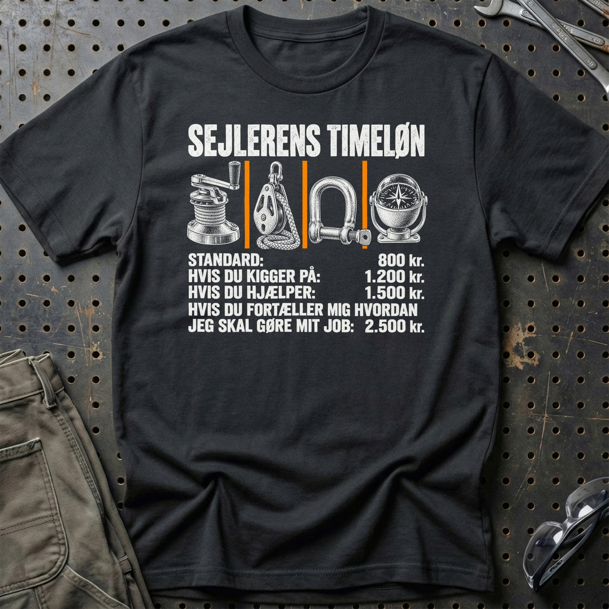 
Sejlerens Timeløn – Unisex T-Shirt – Sort