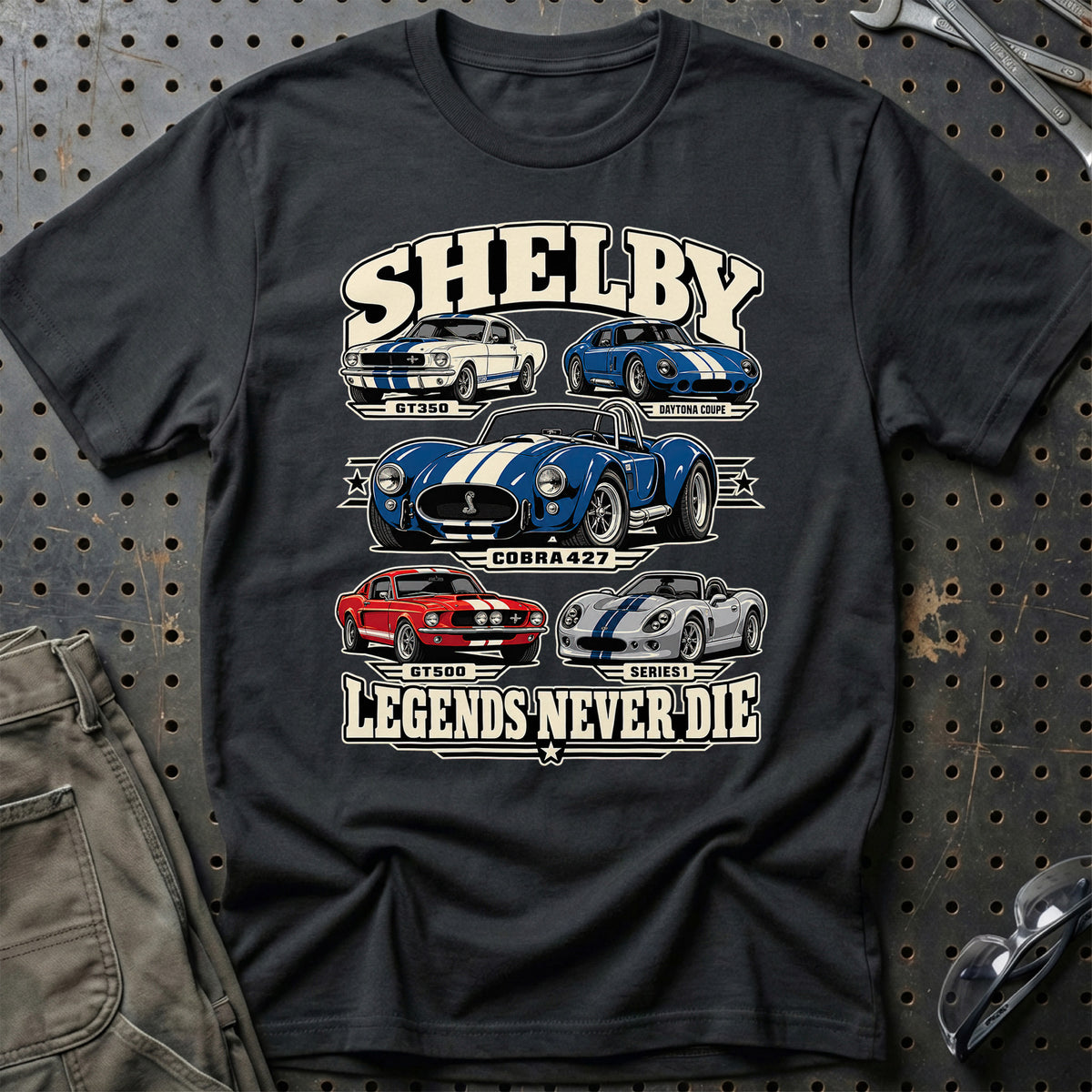 Shelby Legends Never Die T-Shirt – Sort