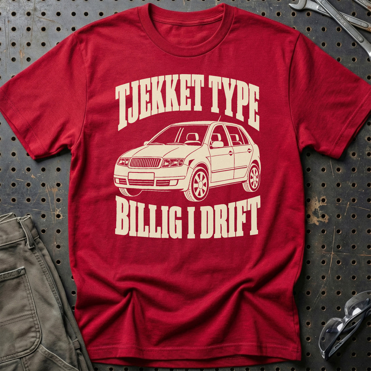 
Škoda Fabia I 6Y – Tjekket type billig i drift – Unisex T-Shirt – Rød