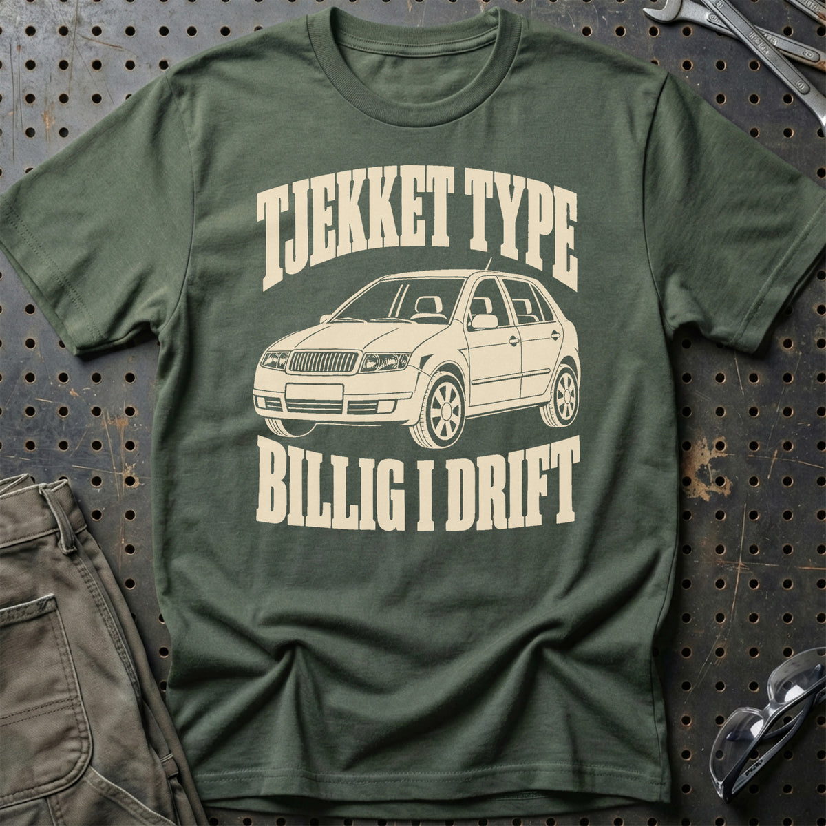 
Škoda Fabia I 6Y – Tjekket type billig i drift – Unisex T-Shirt – Grøn Militær