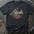 
Škoda Garage – Pinstripe – Unisex T-Shirt med tryk foran, farve: Sort