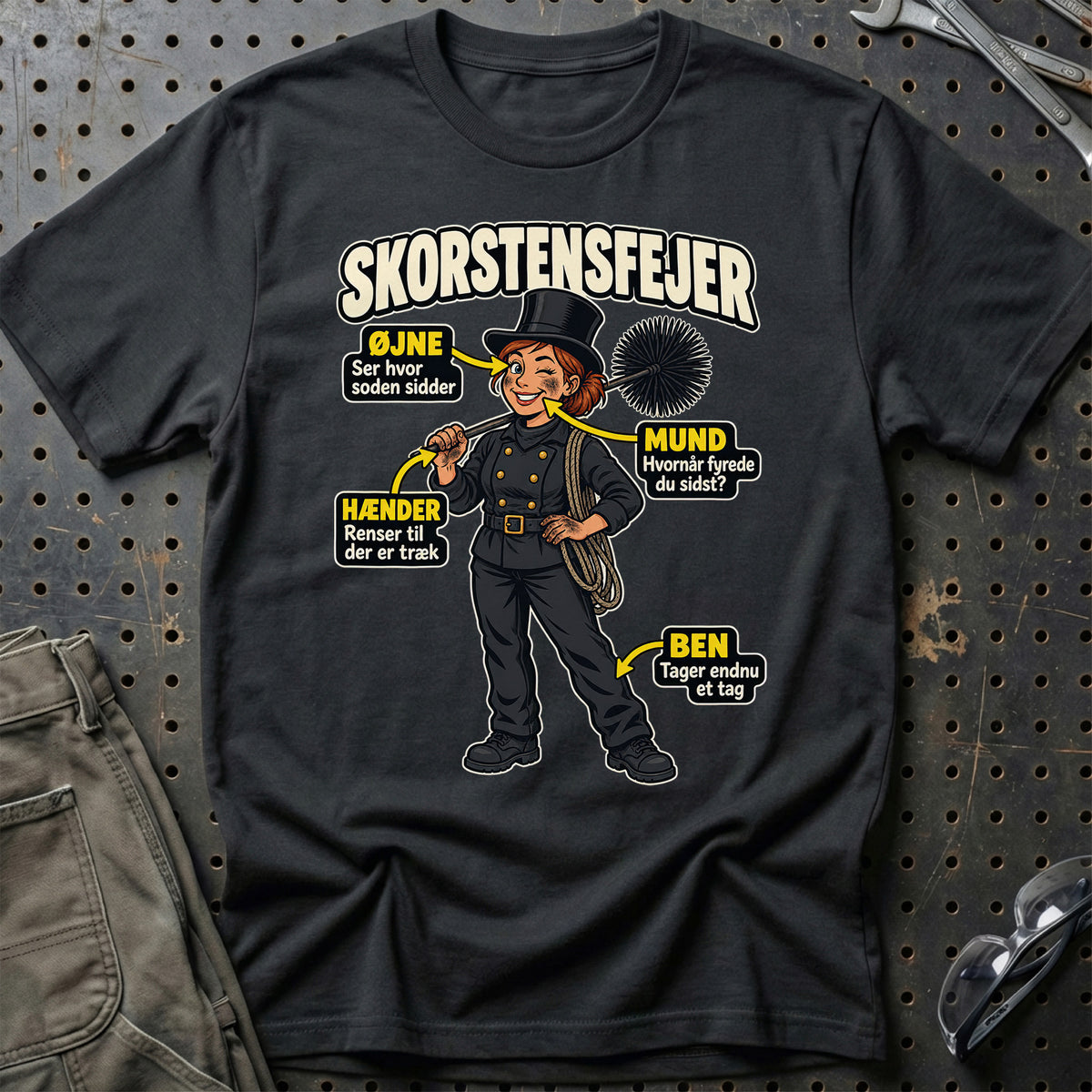 Skorstensfejer – Anatomi T-Shirt – Sort