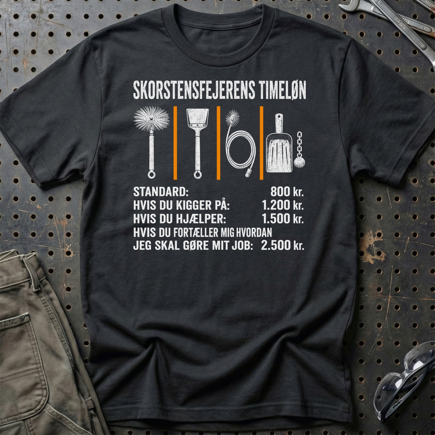Skorstensfejeren Timeløn - Unisex T-Shirt , Bomuld