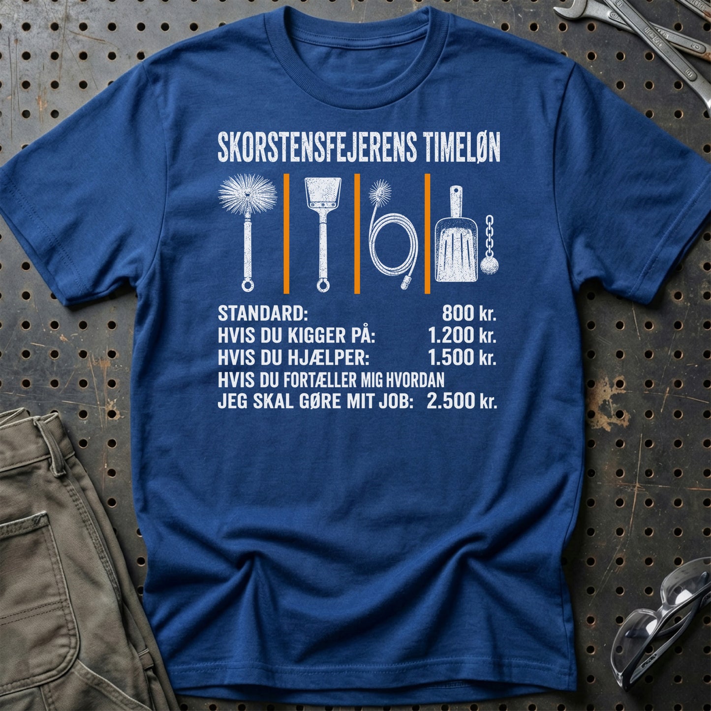 Skorstensfejeren Timeløn - Unisex T-Shirt , Bomuld