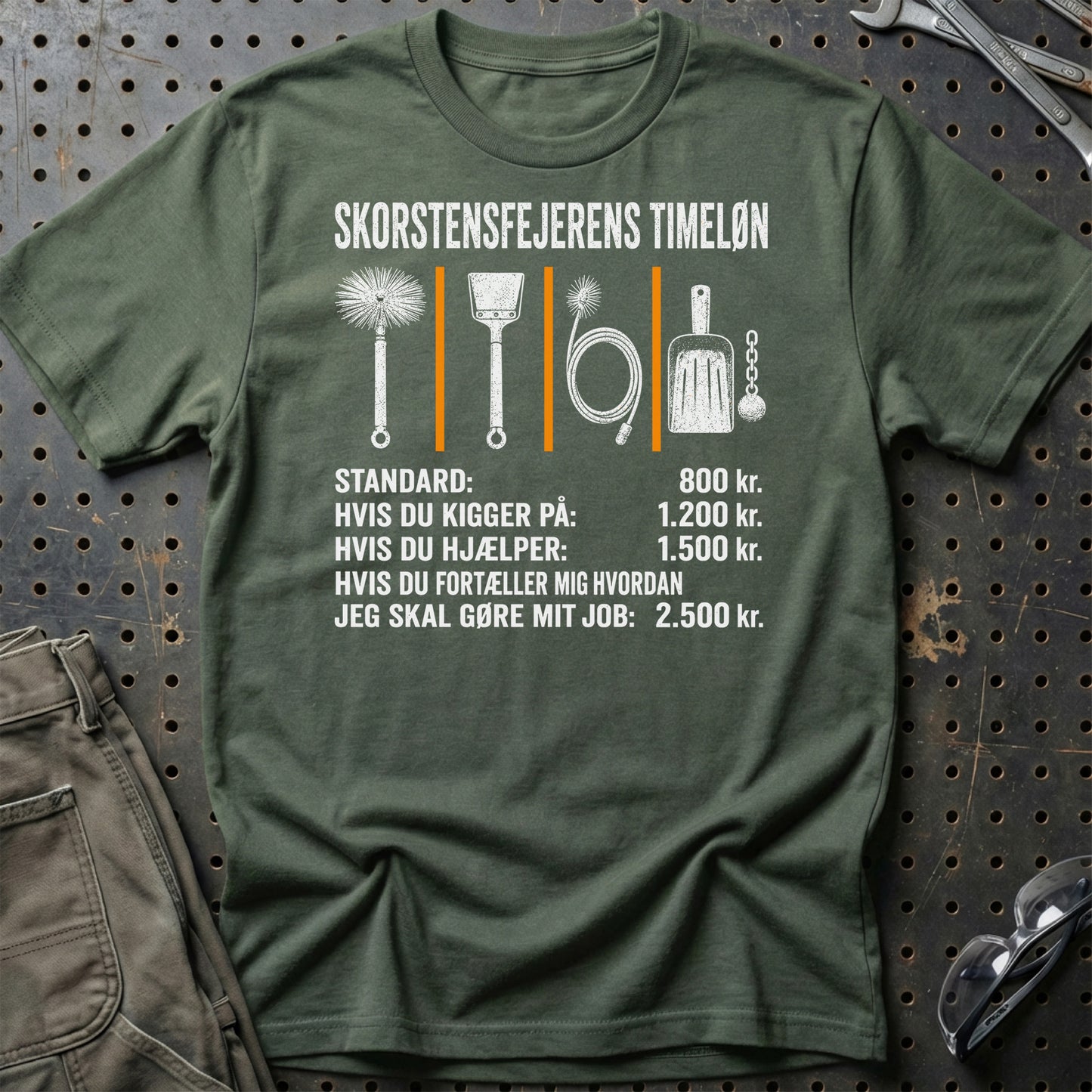 Skorstensfejeren Timeløn - Unisex T-Shirt , Bomuld