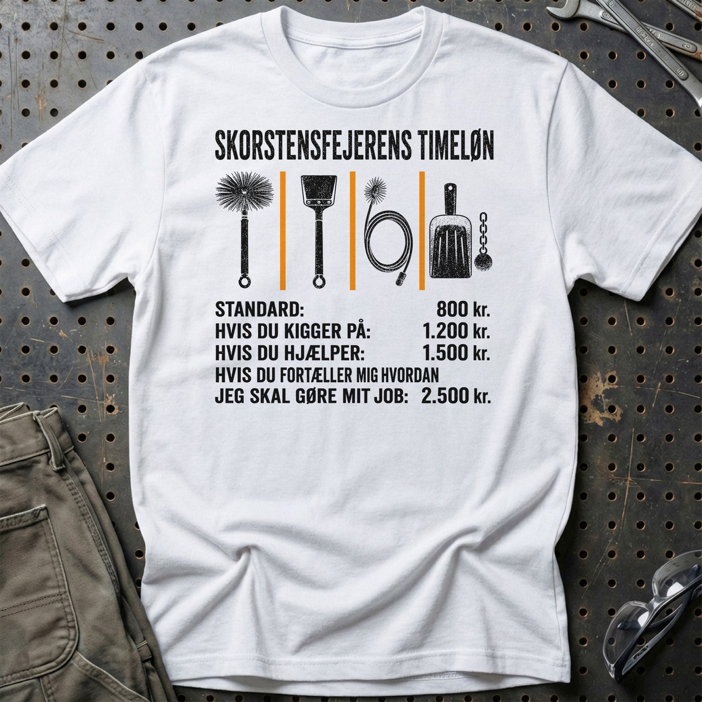 Skorstensfejeren Timeløn - Unisex T-Shirt , Bomuld