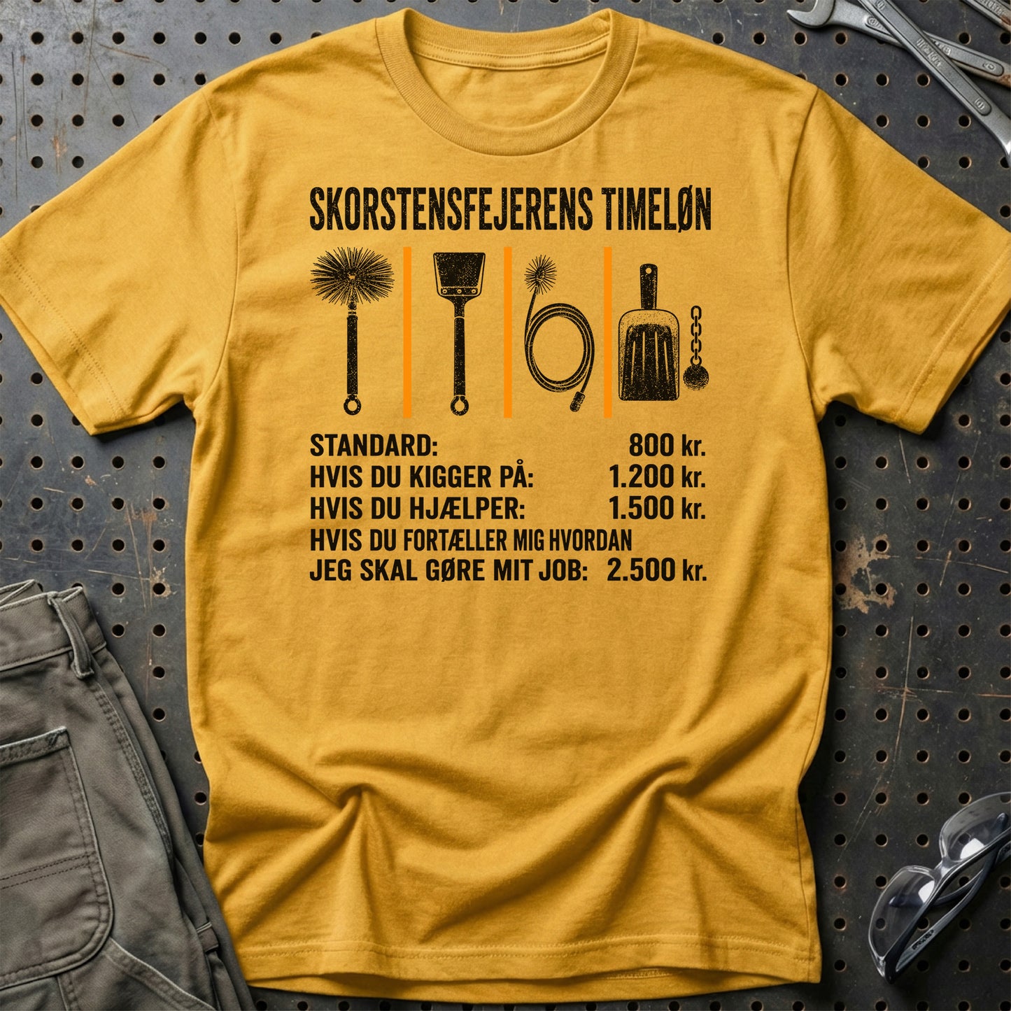 Skorstensfejeren Timeløn - Unisex T-Shirt , Bomuld