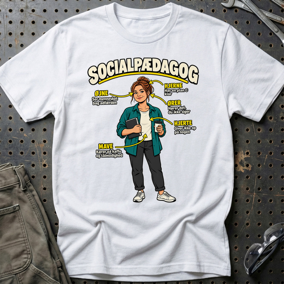 
Socialpædagog – Ser mennesket bag adfærden – Unisex T-Shirt – Hvid