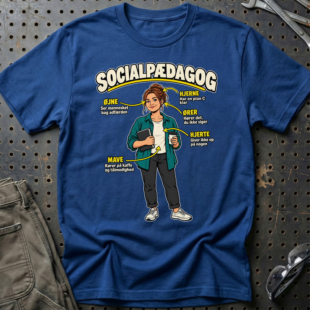 
Socialpædagog – Ser mennesket bag adfærden – Unisex T-Shirt – Blå Royal