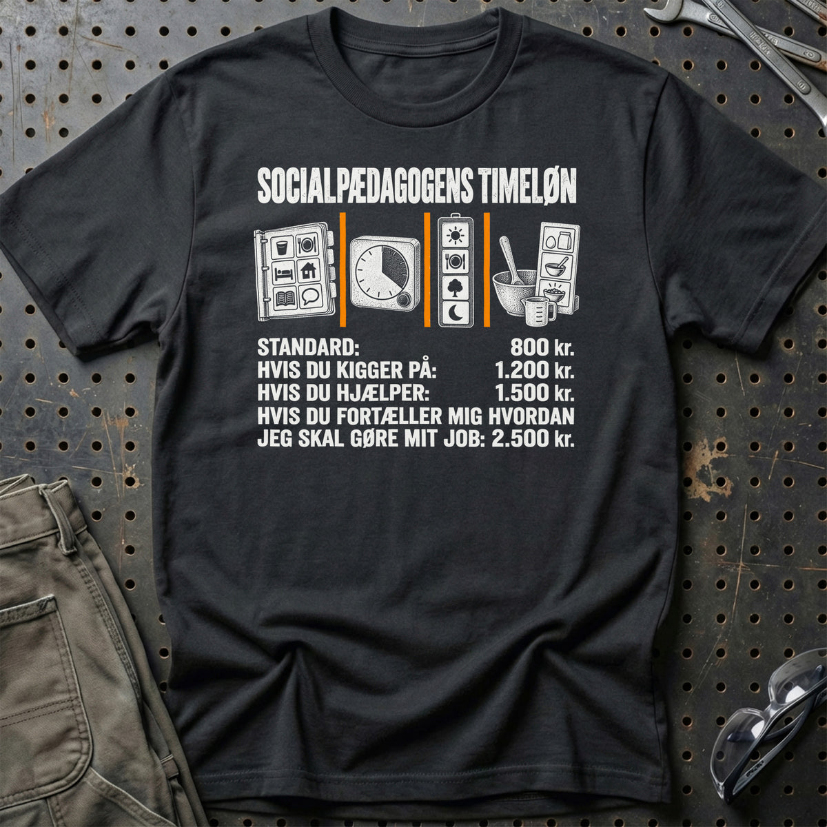 
Socialpædagog – Timeløn – Unisex T-Shirt – Sort