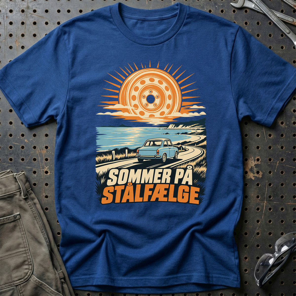 
Sommer på stålfælge – Unisex T-Shirt – Blå Royal