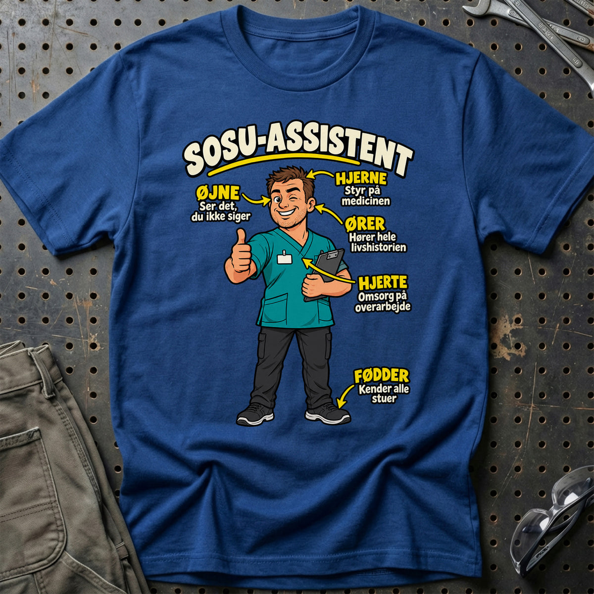
SOSU-assistent – Anatomi T-Shirt – Blå Royal