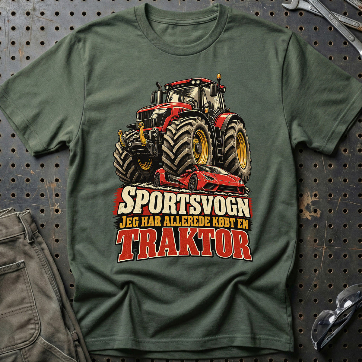 
Sportsvogn jeg har allerede købt en traktor – Illustration – Unisex T-Shirt – Grøn Militær