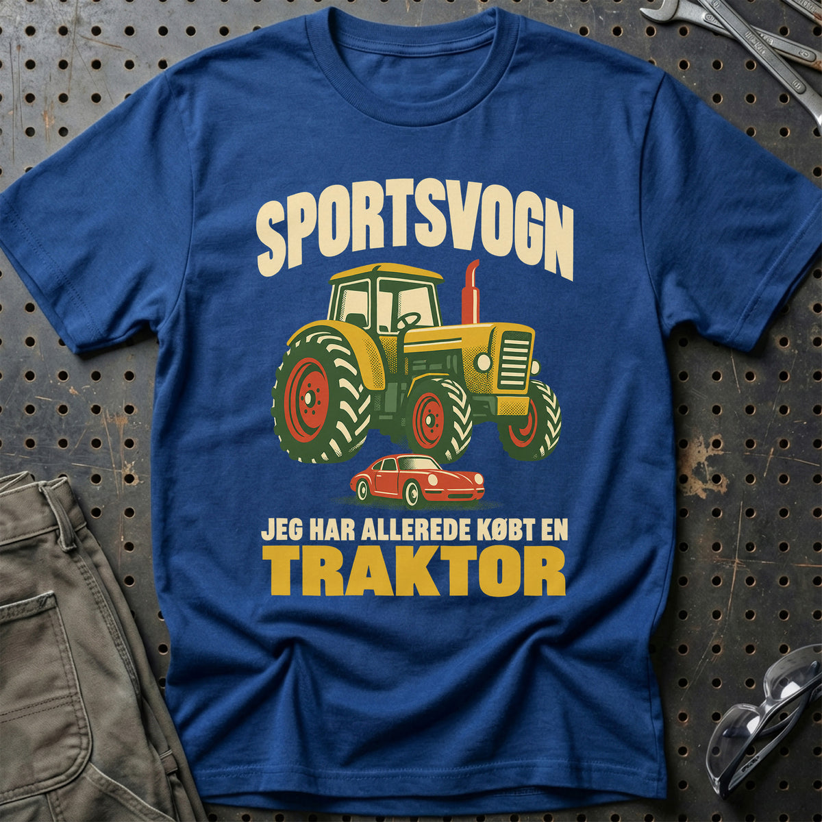 
Sportsvogn jeg har allerede købt en traktor – Retro – Unisex T-Shirt – Blå Royal
