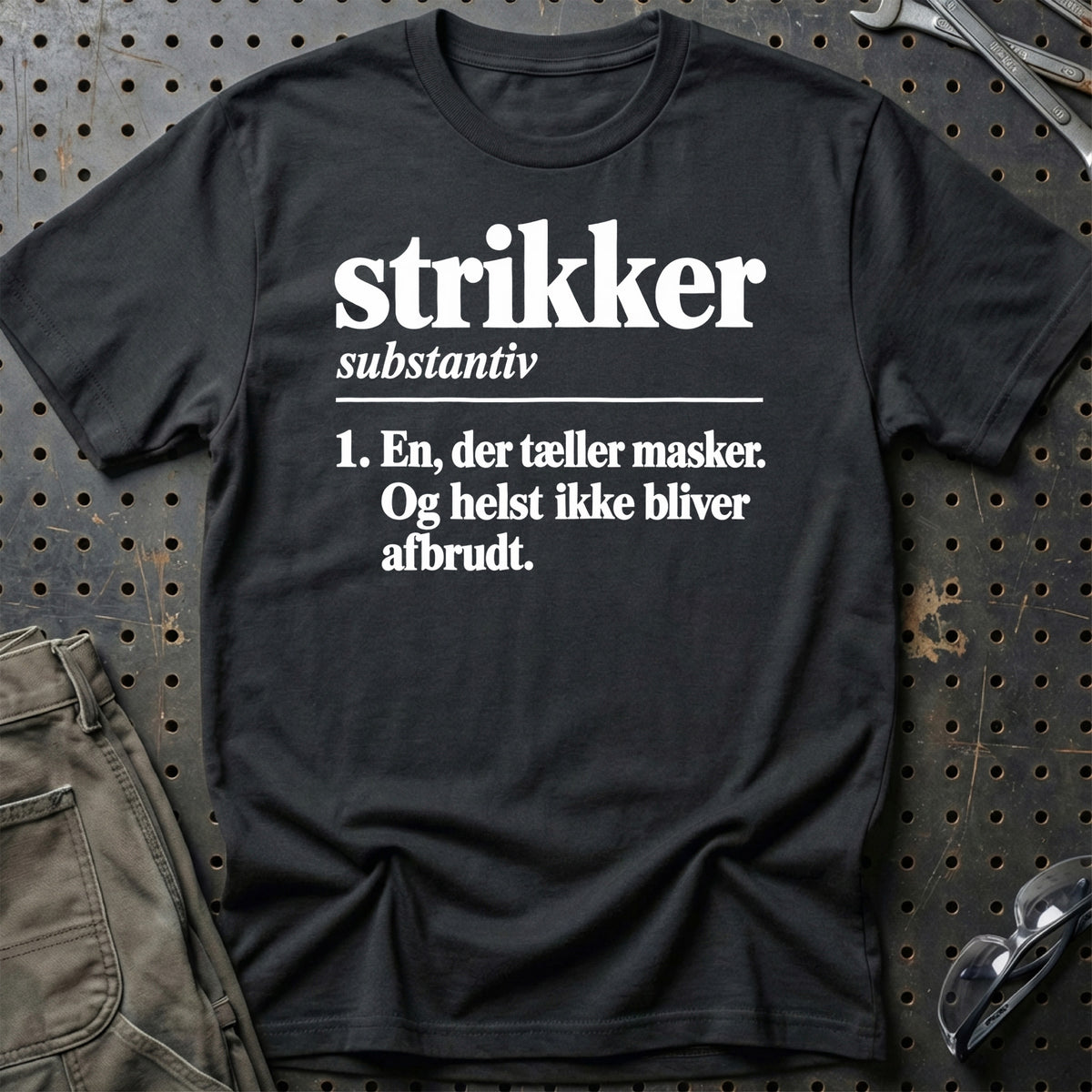 
Strikker – Ordbog – Unisex T-Shirt – Sort