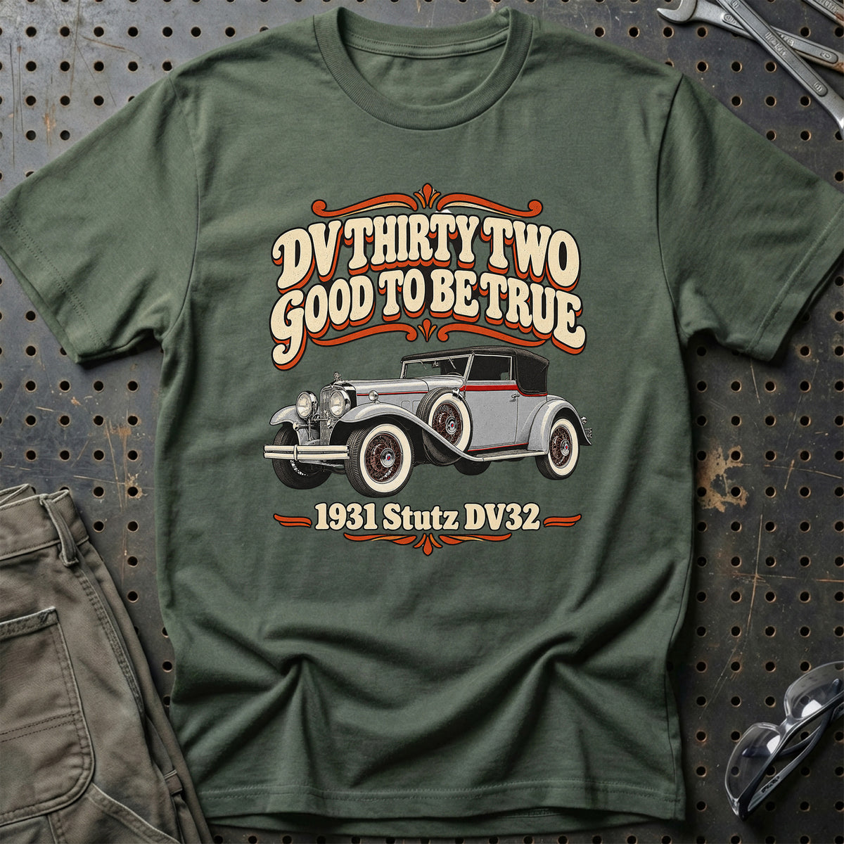 
Stutz DV32 1931 – DV Thirty Two Good to Be True T-Shirt – Grøn Militær