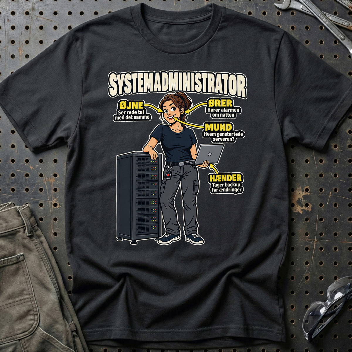 Systemadministrator – Anatomi T-Shirt – Sort