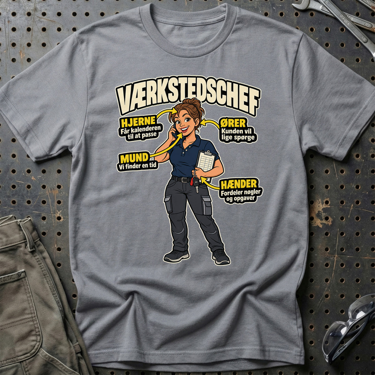 Værkstedschef – Anatomi T-Shirt – Grå Sport