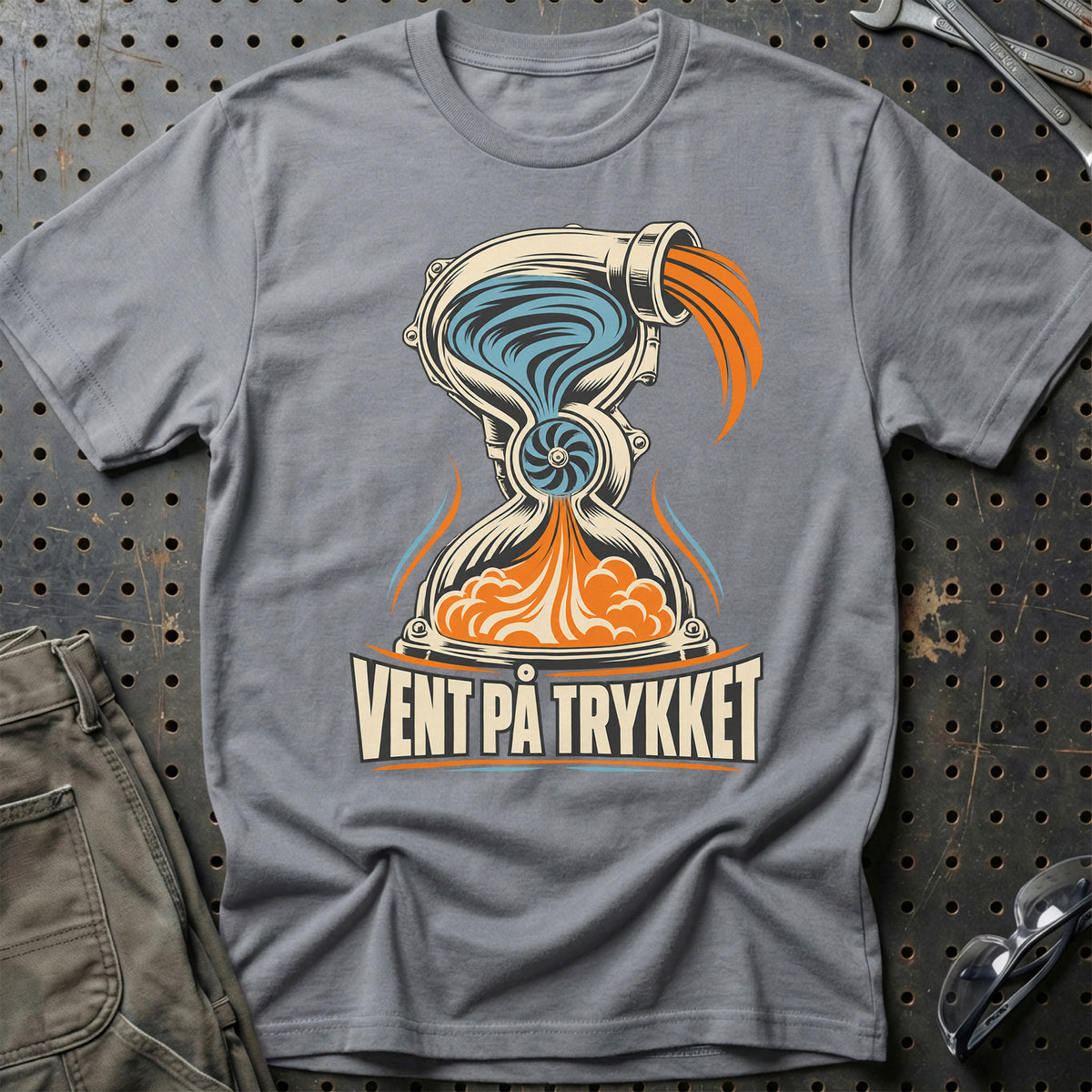 
Vent på trykket – Unisex T-Shirt – Grå Sport