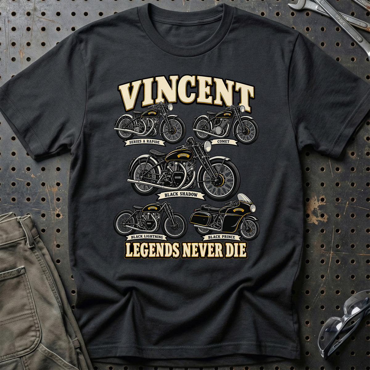 Vincent Legends Never Die T-Shirt – Sort