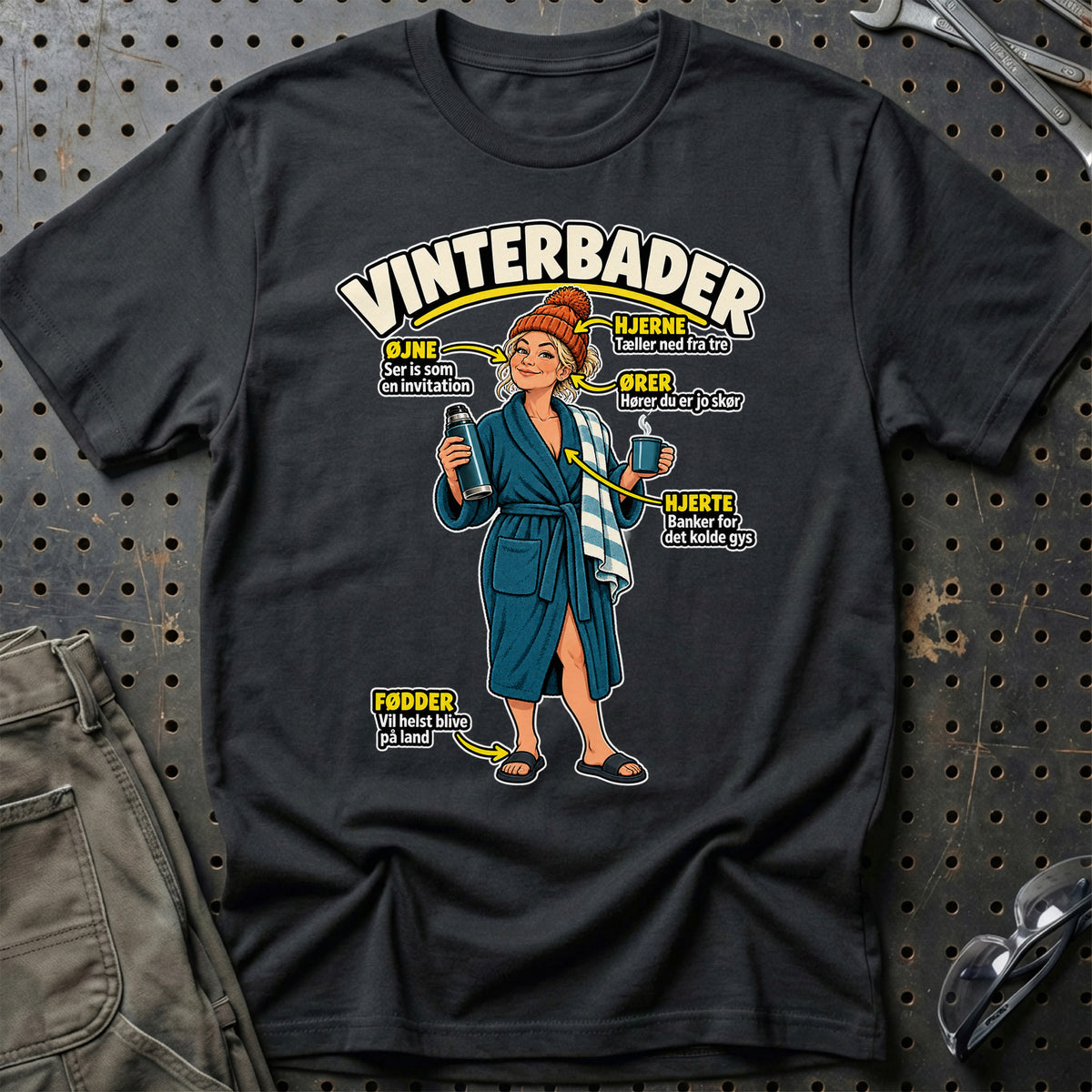 
Vinterbader – Anatomi – Kvinde – Unisex T-Shirt – Sort