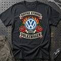 Volkswagen VW Rigtige Kvinder Kører – Roser og Flammer T-Shirt – Sort