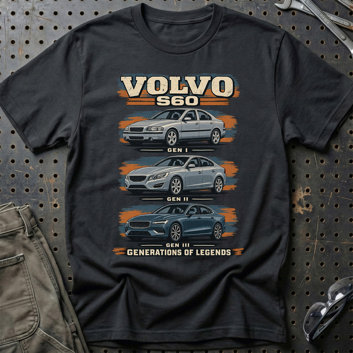 
Volvo S60 – Generations of Legends T-Shirt – Sort