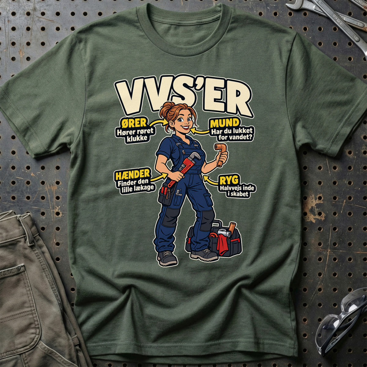 VVS'er – Anatomi T-Shirt – Grøn Militær