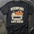 Weekendplaner garage kaffe gentag T-Shirt – Sort