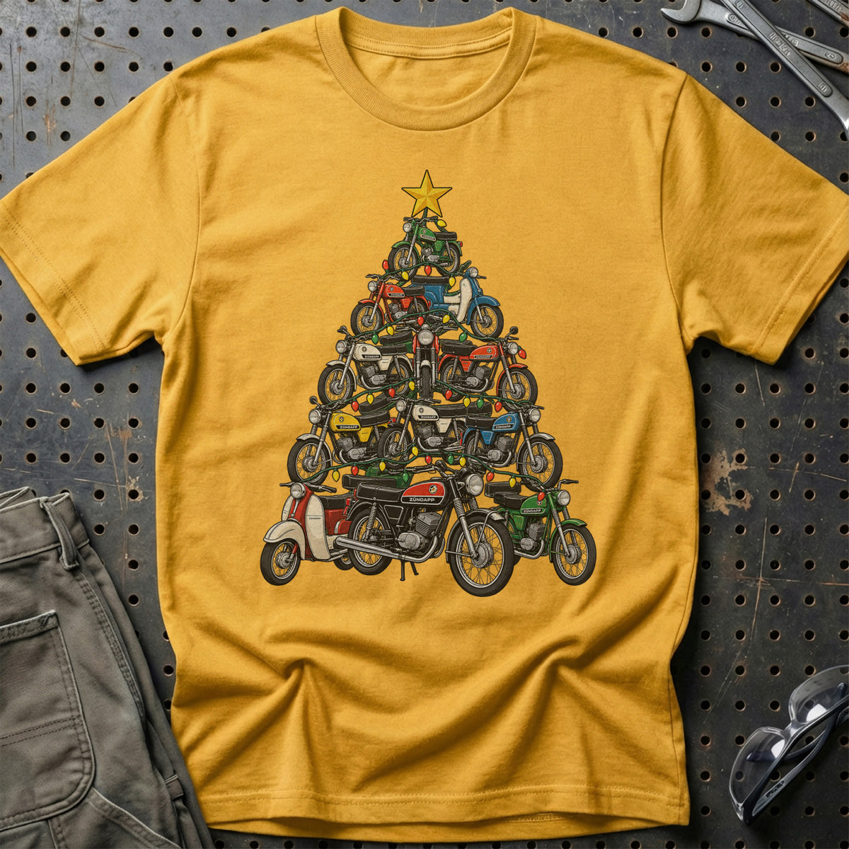 Zündapp Juletræ T-Shirt – Guld