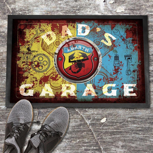 Abarth Dads Garage Vintage Dørmåtte-Dørmåtte-Abarth-Garage Culture Shop- garage - man cave - merchandise
