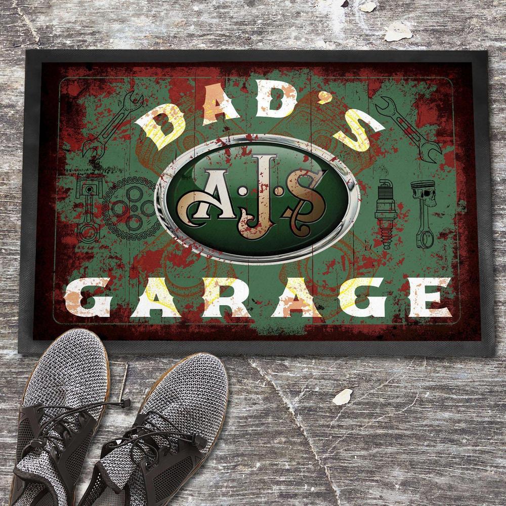 Ajs Dads Garage Vintage Dørmåtte-Dørmåtte-AJS-Garage Culture Shop- garage - man cave - merchandise