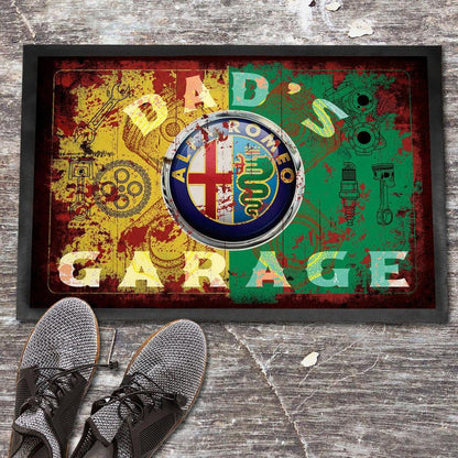 Alfa Romeo Dads Garage Vintage Dørmåtte-Dørmåtte-Alfa Romeo-Garage Culture Shop- garage - man cave - merchandise
