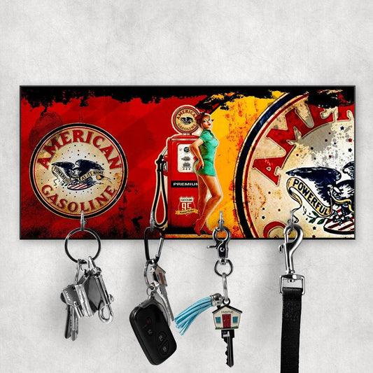 American Gasoline Pin-Up Vintage Nøgleholdere-Nøgleholdere-Motoroil-Garage Culture Shop- garage - man cave - merchandise