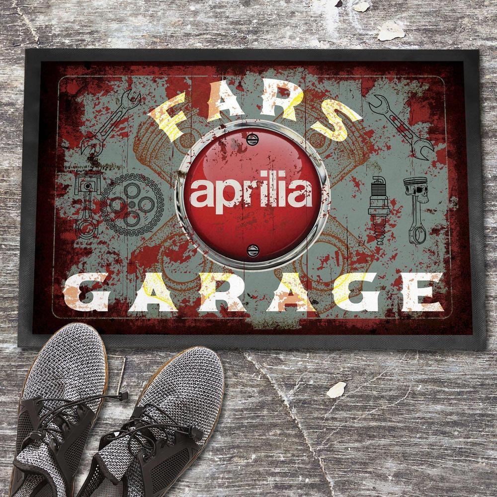 Aprilia Fars Garage Vintage Dørmåtte-Dørmåtte-Aprilia-Garage Culture Shop- garage - man cave - merchandise