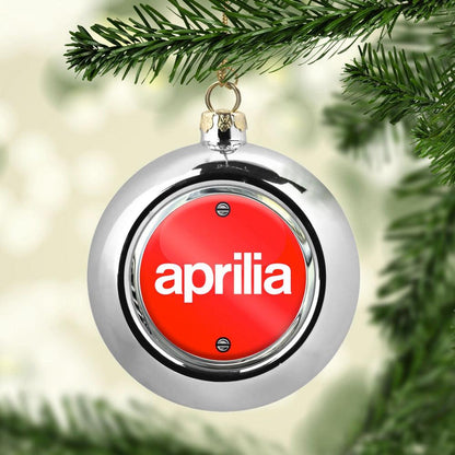 Aprilia Julekugle-Julekugle-Aprilia-Sølv-Garage Culture Shop- garage - man cave - merchandise